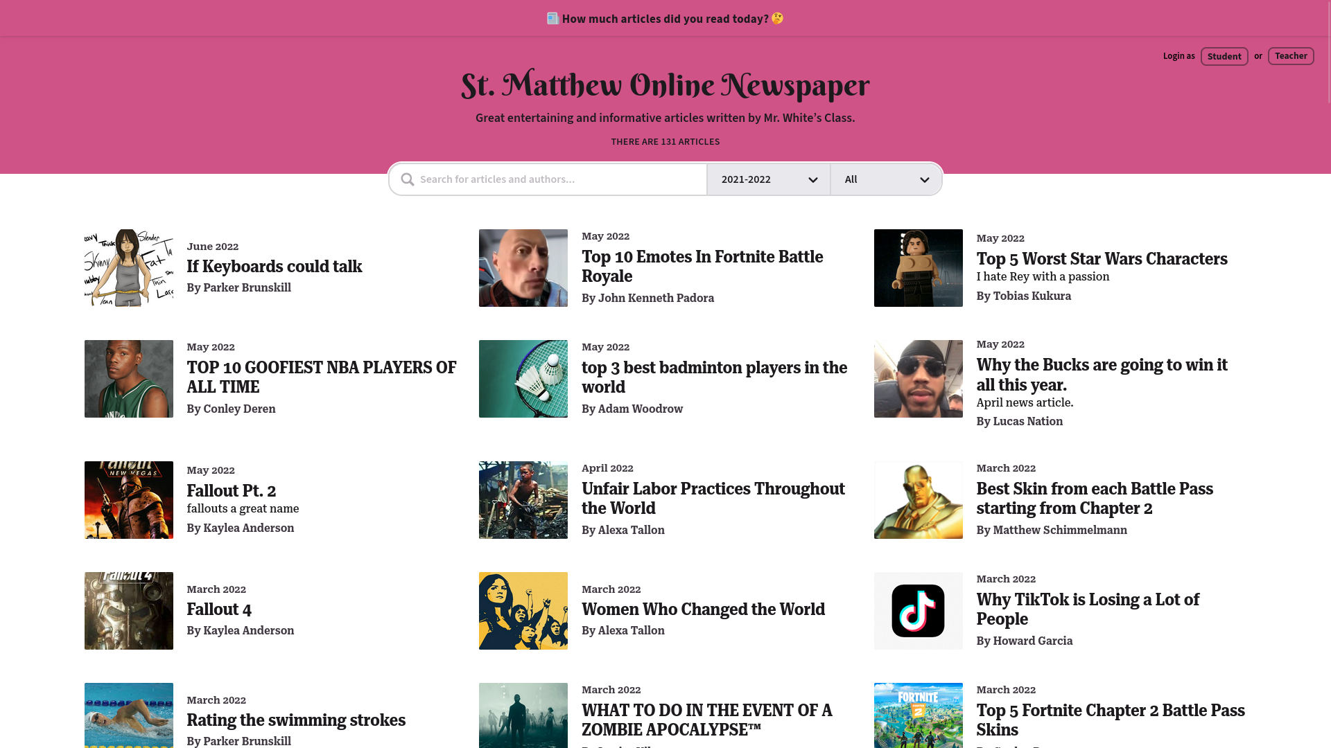 St. Matthew Newspaper